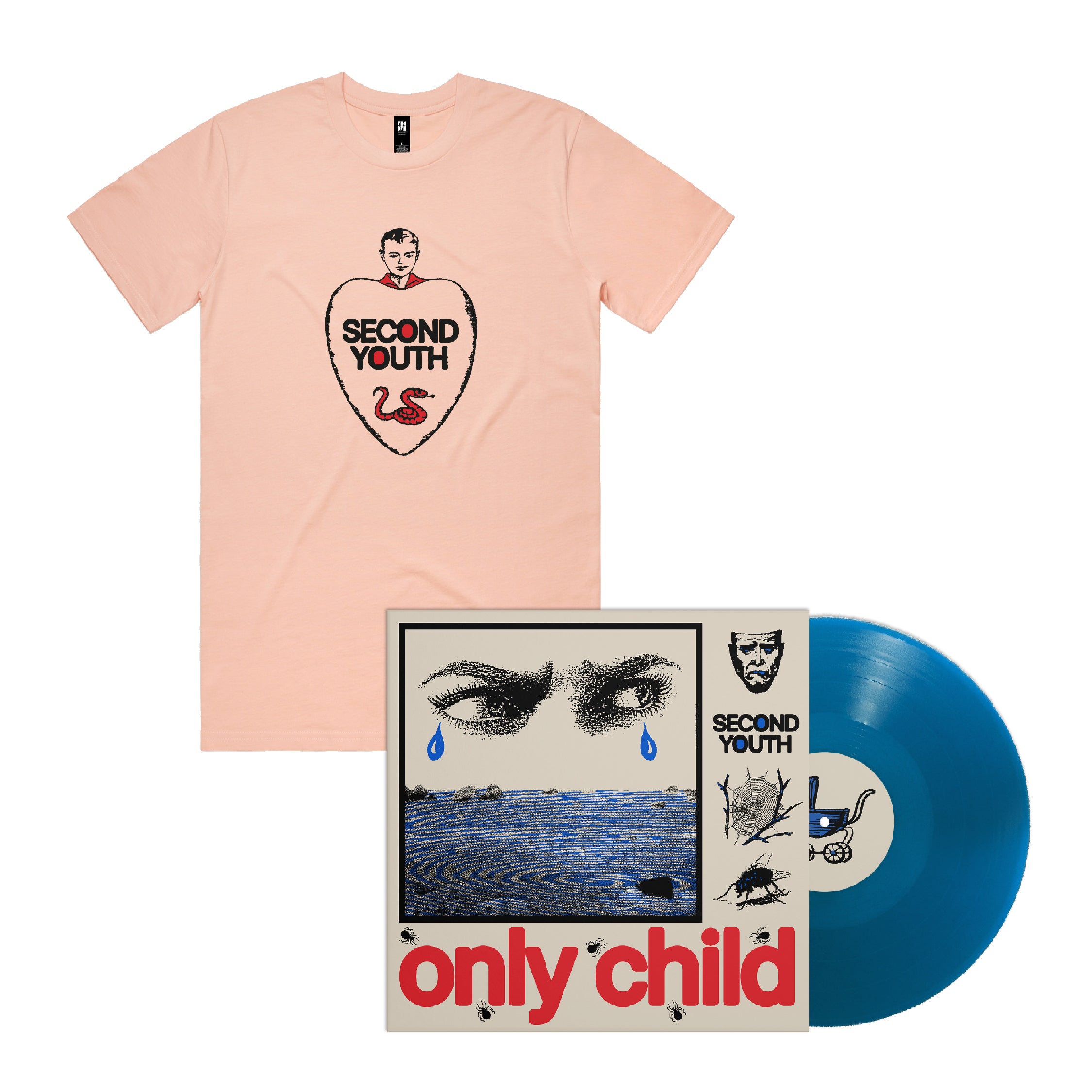 Second Youth "Only Child" 12 Inch Vinyl + Tee Peach