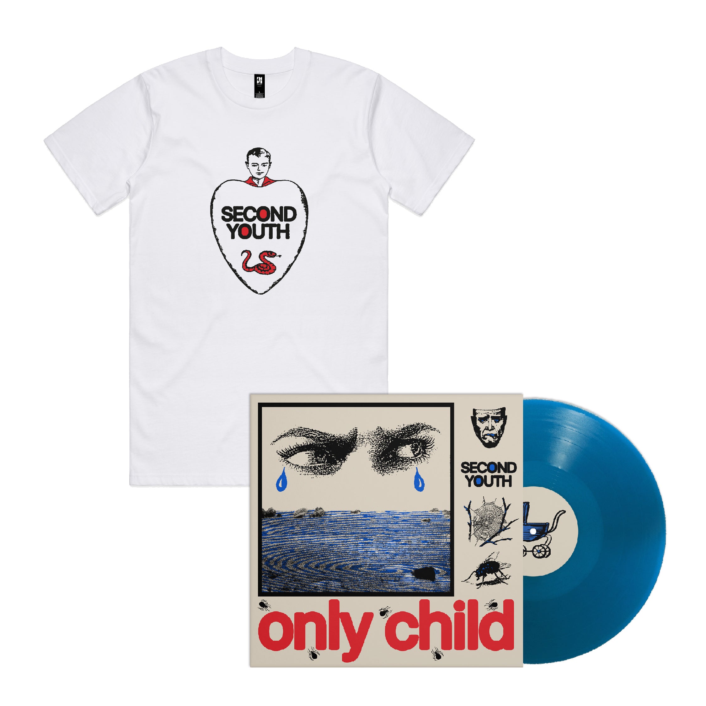 Second Youth "Only Child" 12 Inch Vinyl + Tee White