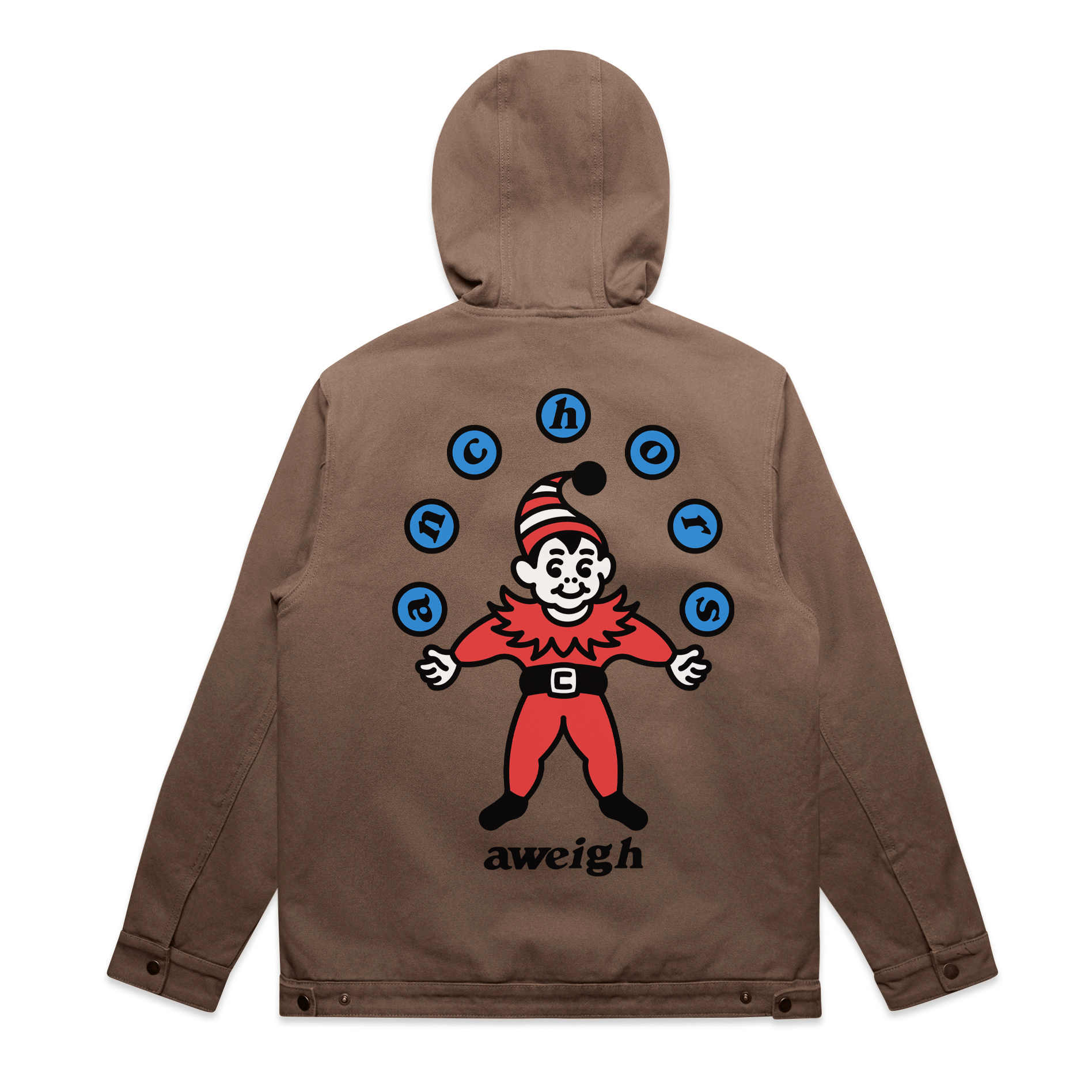 Anchors Aweigh Records "Juggler" Canvas Hooded Jacket Walnut