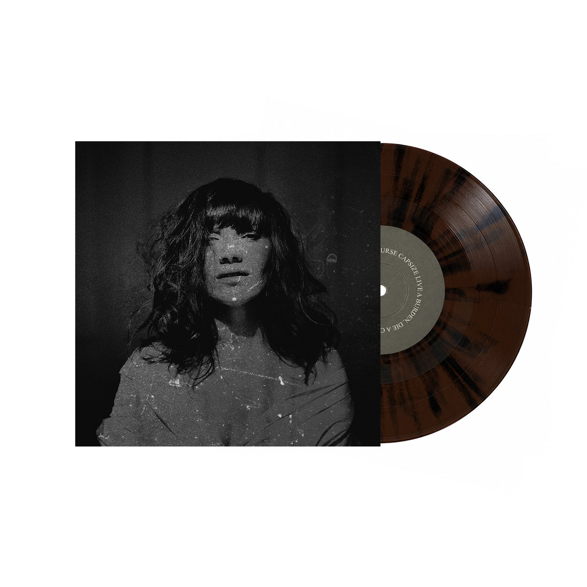 Capsize "Live A Burden, Die A Curse" 7" Inch Vinyl Brown Black Splatter