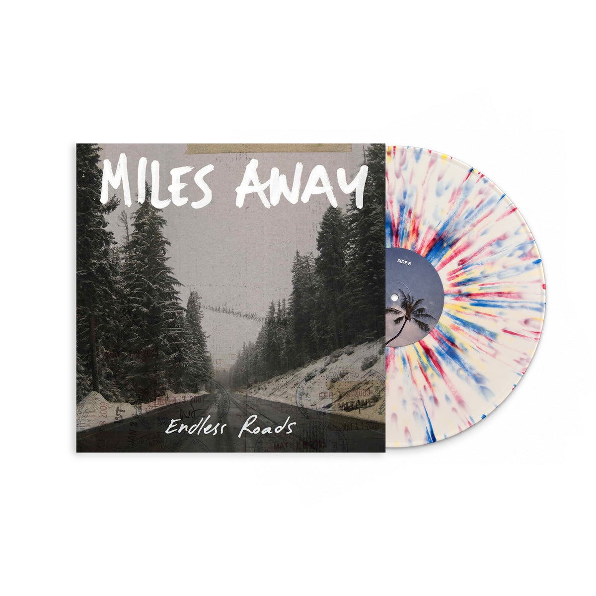 Miles Away "Endless Roads" 12" Inch Vinyl White w/ Multi Color Splatter