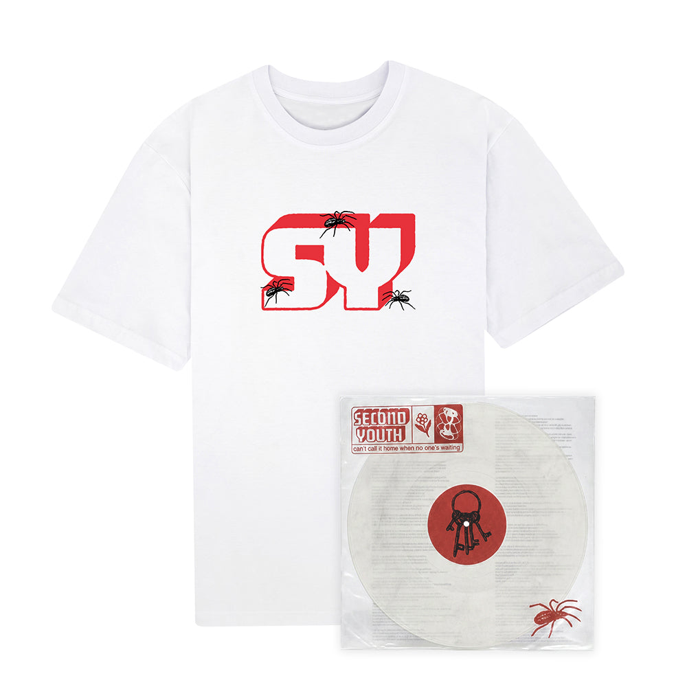 Second Youth "Can't Call It Home When No One's Waiting" 12 inch vinyl + tee white
